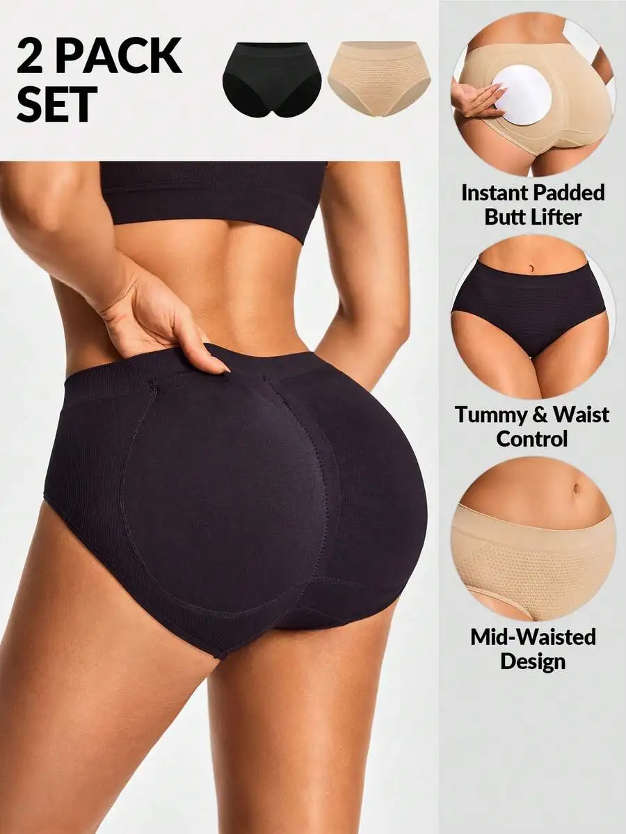 2 Pack Seamless Mid-Waisted Butt Lift Padded Brief Shapewear Tummy Waist Control
2 Pack Seamless Mid-Waisted Butt Lift Padded Brief Shapewear Tummy Waist Control