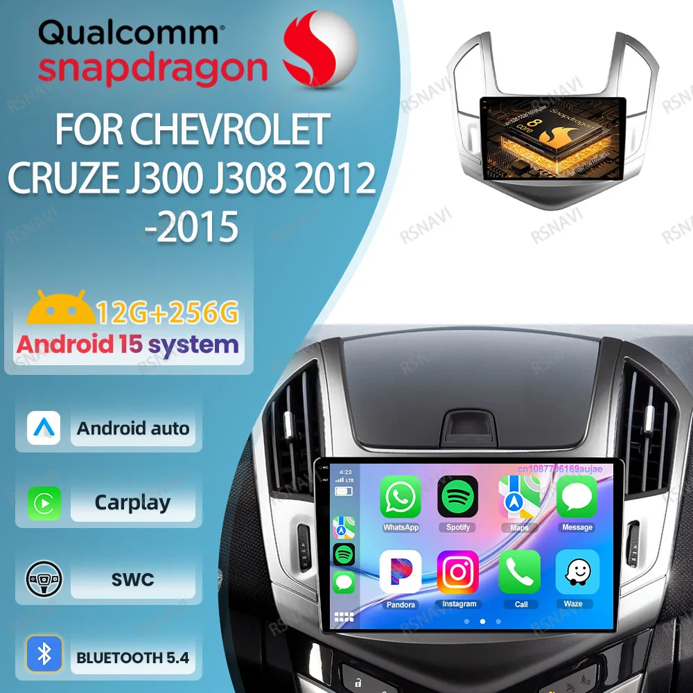 Автомобильный радиоприемник Android 15 для Chevrolet Cruze J300 J308 2012 2013-2015 WIFI + 4G LTE Snapdragon NO 2DIN DVD AI Voice DSP Navigation
Автомобильный радиоприемник Android 15 для Chevrolet Cruze J300 J308 2012 2013-2015 WIFI + 4G LTE Snapdragon NO 2DIN DVD AI Voice DSP Navigation