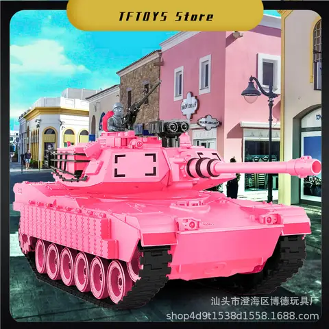 Remote Controlled Military Tank Model Pink Tracks Electric Toy Vehicle for Boys Adult Collectible Simulation Armored Car