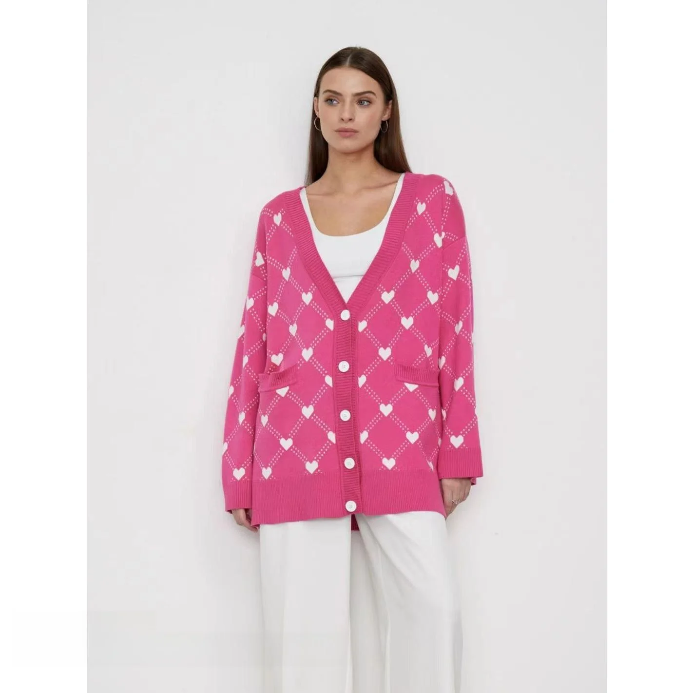 Облегающий вязаный кардиган с сердечком, свитер на одной пуговице, V Ne Long Sve, повседневный трикотаж средней длины для женщин
Облегающий вязаный кардиган с сердечком, свитер на одной пуговице, V Ne Long Sve, повседневный трикотаж средней длины для женщин