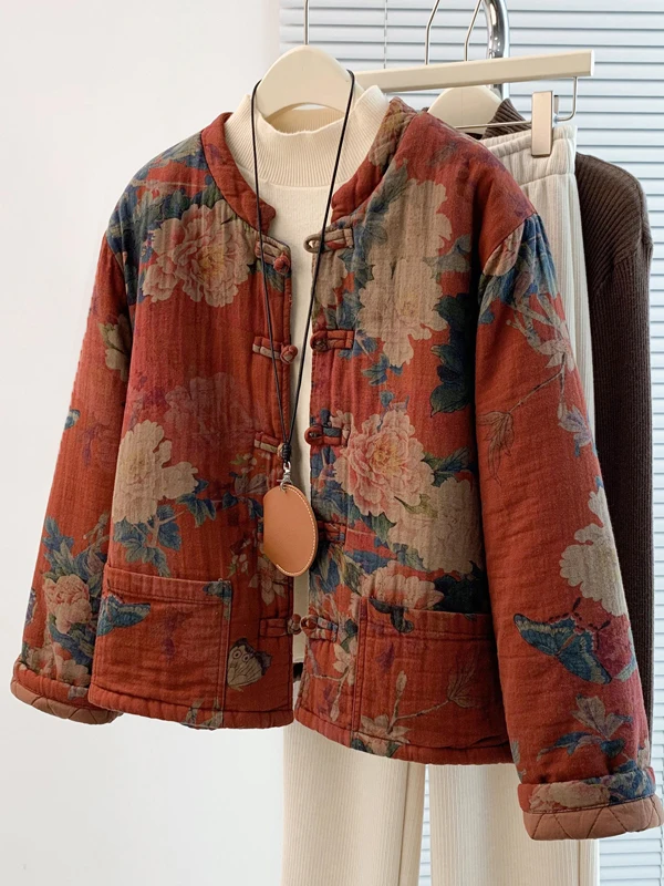 Korean Japanese High-End Thiened Cotton Jaet Women's Small Outerwear Winter Traditional Print Warm Cotton Clothes
Korean Japanese High-End Thiened Cotton Jaet Women's Small Outerwear Winter Traditional Print Warm Cotton Clothes