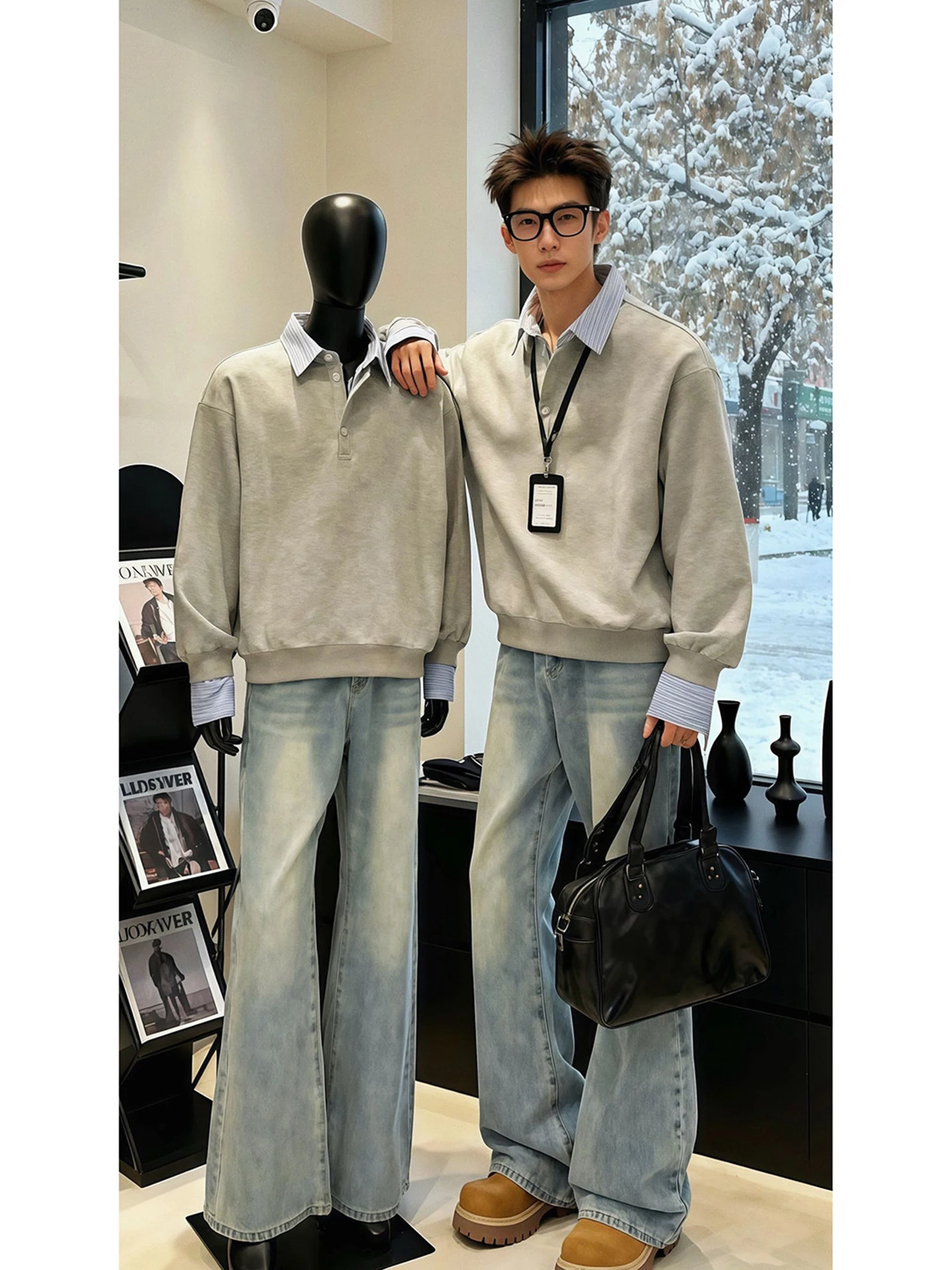 Men's Long Sve Fce Lined irt Winter Warm Inner Wear Sweatirt American irt Collar T-irt Base Layer Top
Men's Long Sve Fce Lined irt Winter Warm Inner Wear Sweatirt American irt Collar T-irt Base Layer Top
