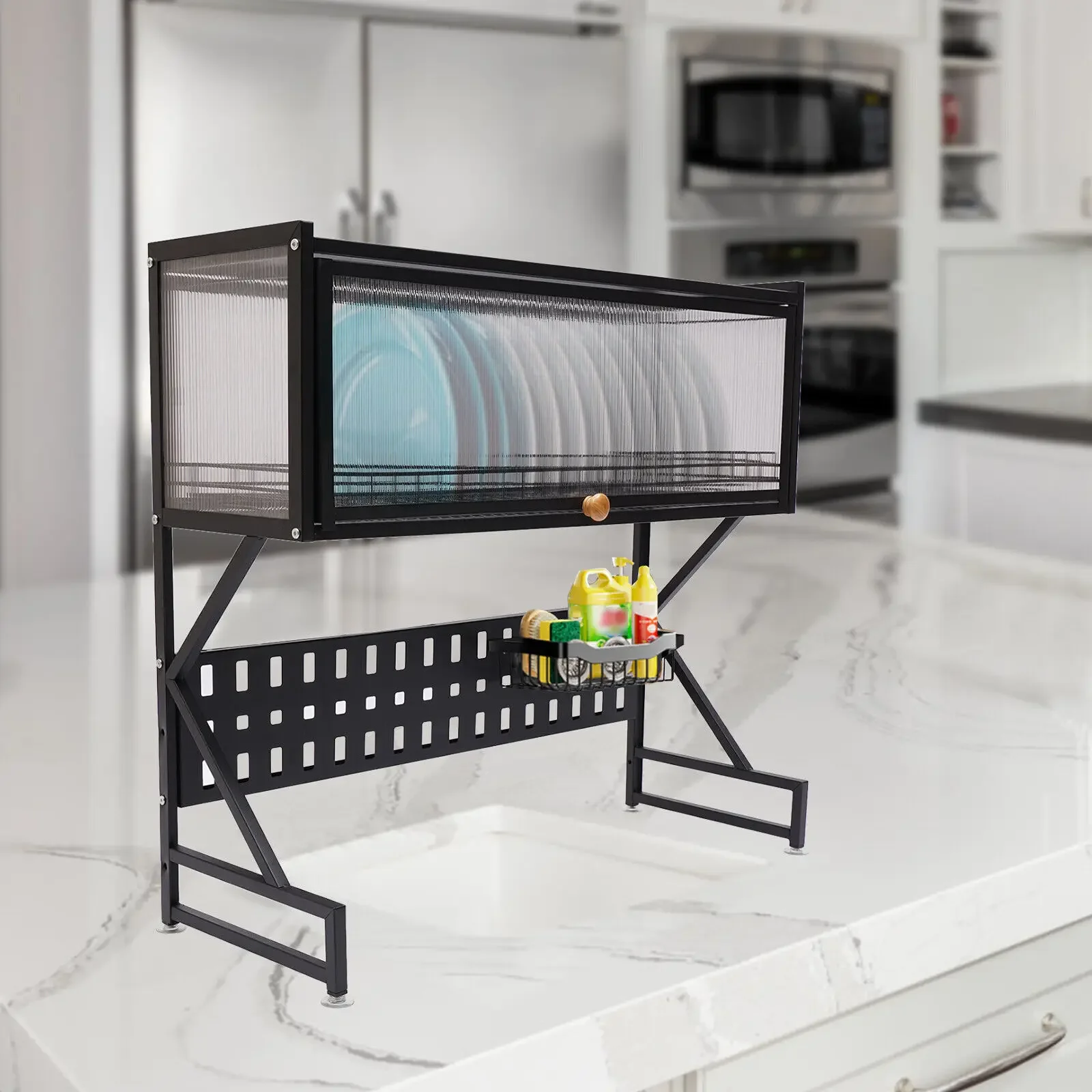 2 Tier Dish Drying Rack Strainer Kitchen Over Sink Storage Shelf Stainless Steel for Home Restaurant Use
2 Tier Dish Drying Rack Strainer Kitchen Over Sink Storage Shelf Stainless Steel for Home Restaurant Use