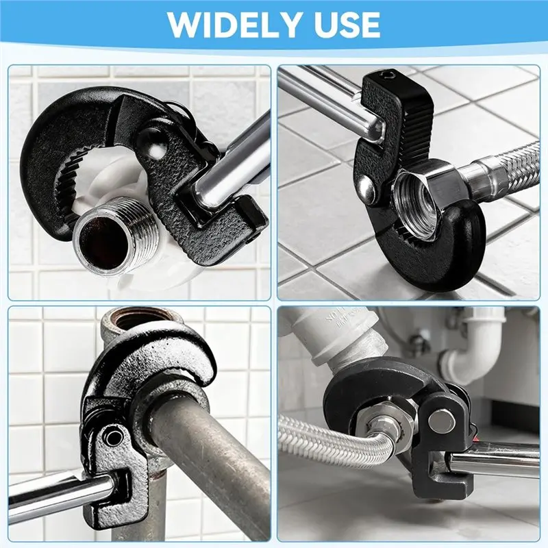 AB13-Stand Tap Wrench Set Adjustable Tap Wrench 8-28 Mm Tap Wrench With 7 Sleeve Tools (8-17 Mm) For Bathroom Toilets Tap
AB13-Stand Tap Wrench Set Adjustable Tap Wrench 8-28 Mm Tap Wrench With 7 Sleeve Tools (8-17 Mm) For Bathroom Toilets Tap