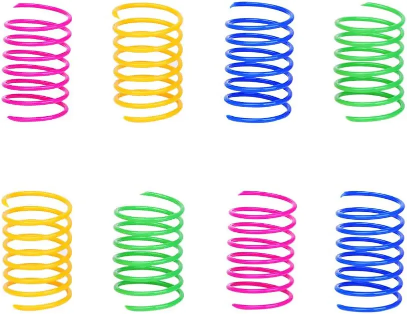 60 Pack Cat Spring Toys, Plastic Coil Springs for Kittens, Interactive Bouncing Toy for Hunting & Play, Random Colors
60 Pack Cat Spring Toys, Plastic Coil Springs for Kittens, Interactive Bouncing Toy for Hunting & Play, Random Colors