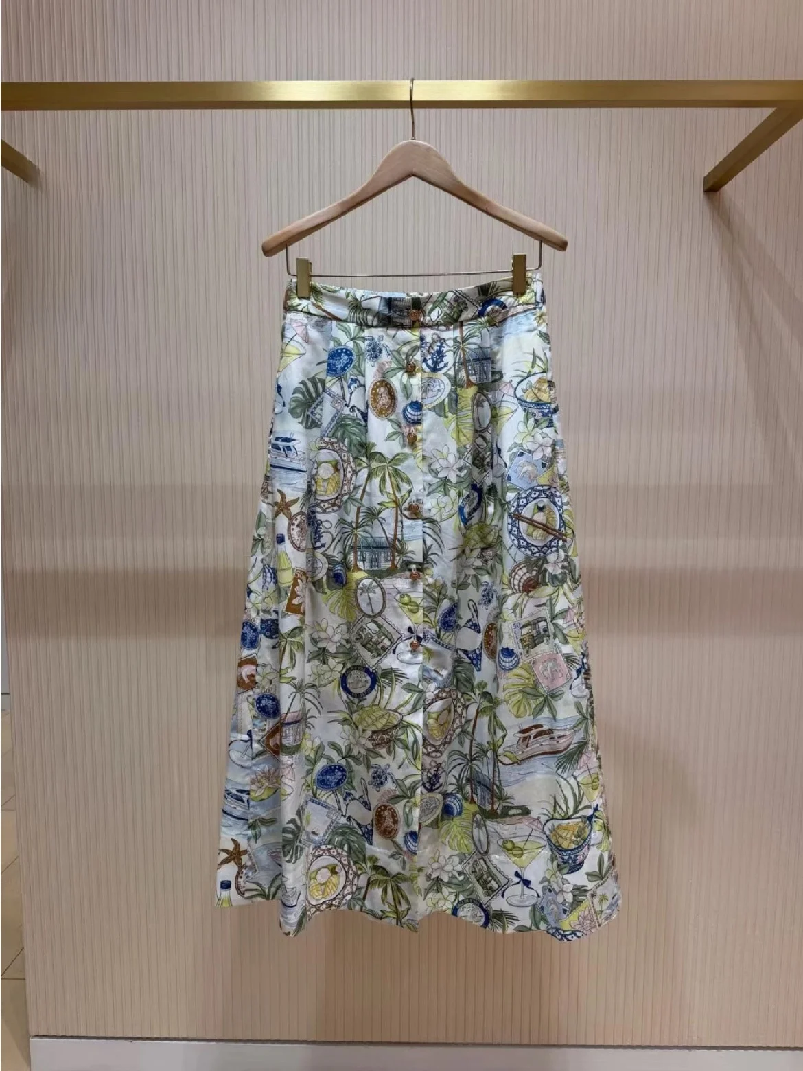 Heidd Mid-Length A-Line Skirt Tropical Island Coconut Tree Print Vacation Style High Waist Cotton Spring Summer Fashion
Heidd Mid-Length A-Line Skirt Tropical Island Coconut Tree Print Vacation Style High Waist Cotton Spring Summer Fashion