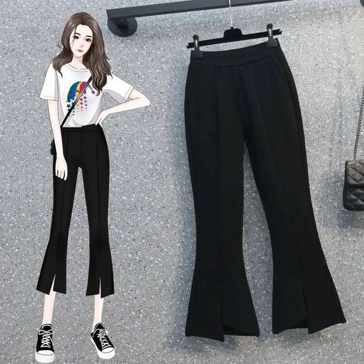 Korean Style Women's Casual Pants High Waist Flared Legs Split Design Commute Fashion Spring Summer New Arrival
Korean Style Women's Casual Pants High Waist Flared Legs Split Design Commute Fashion Spring Summer New Arrival