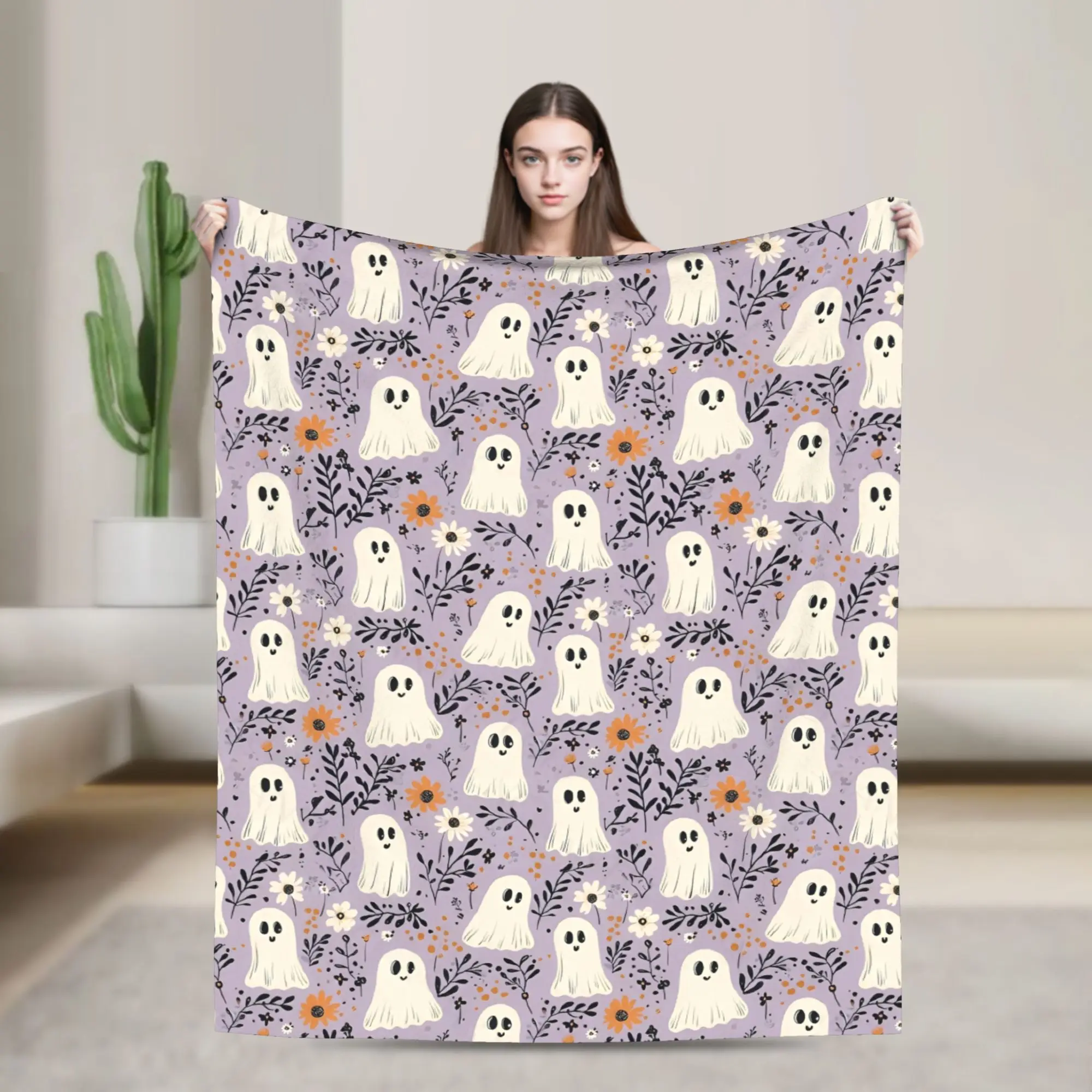 Halloween Wildflower Ghosts Pattern Blanket Cover Flannel Warm Throw Blankets for Car Sofa Couch Bedroom Quilt
Halloween Wildflower Ghosts Pattern Blanket Cover Flannel Warm Throw Blankets for Car Sofa Couch Bedroom Quilt