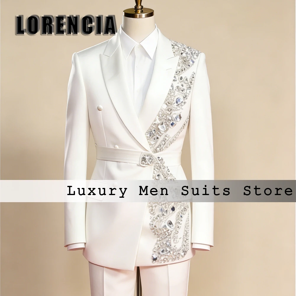 Luxury Jewelry Men Suits 2 Pcs Shiny Crystal Evening Party Tuxedos Prom Wear Customized 2026 Blazer Vest traje hombre moderno
Luxury Jewelry Men Suits 2 Pcs Shiny Crystal Evening Party Tuxedos Prom Wear Customized 2026 Blazer Vest traje hombre moderno