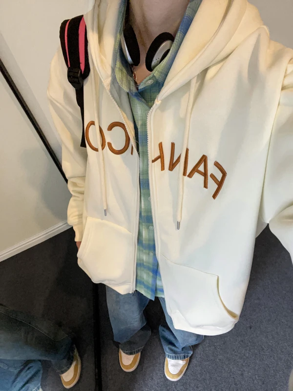 Trendy Hooded Open Cardigan Sweatshirt Men's Spring Autumn Sporty Top Printed Casual Loose Fit Youth Fashion Zipper Closure
Trendy Hooded Open Cardigan Sweatshirt Men's Spring Autumn Sporty Top Printed Casual Loose Fit Youth Fashion Zipper Closure