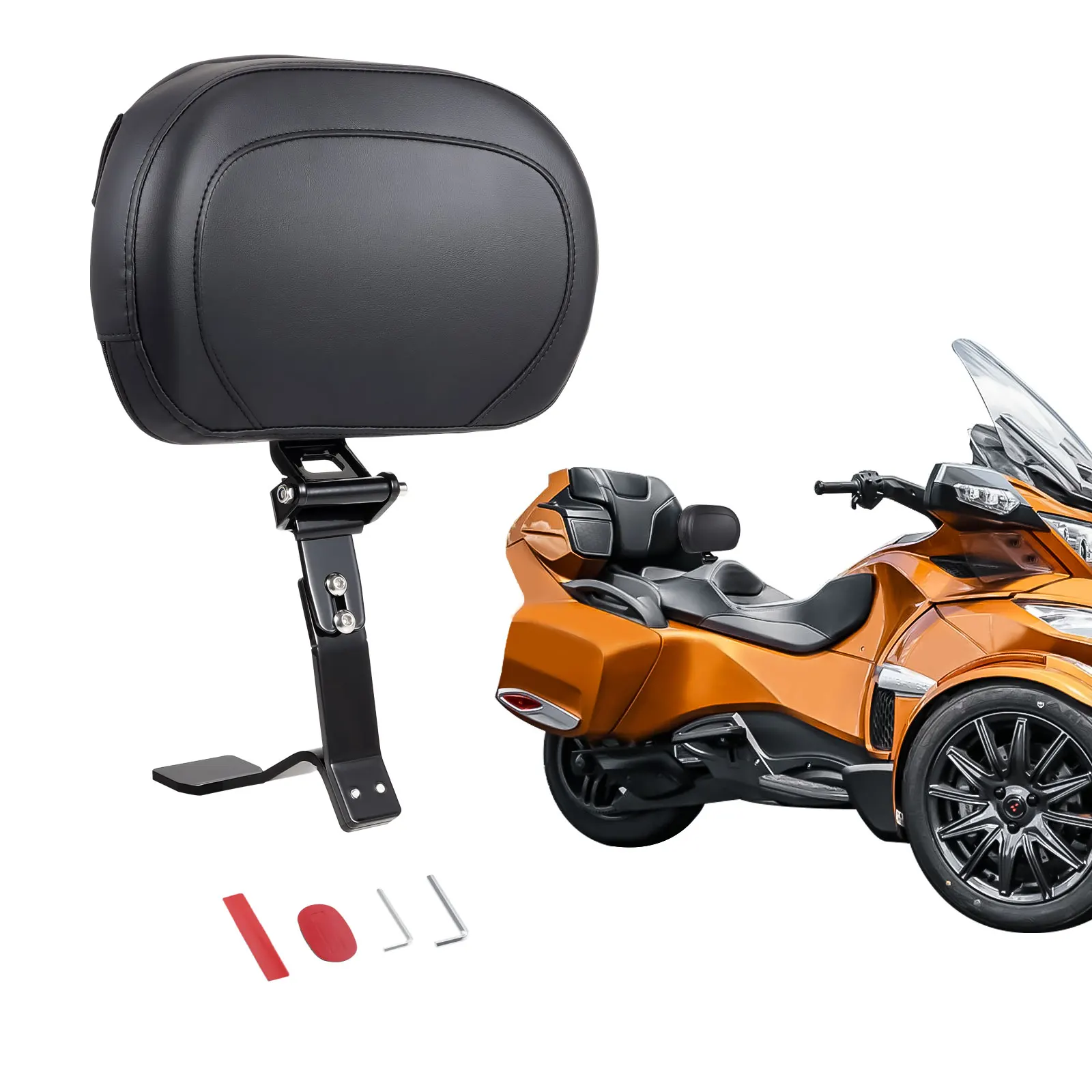 Adjustable Driver Backrest Pad Kit Rider Backrest Mount Kit with Storage Pouch for Can-Am Spyder RT RT-S RT Limited 2010-2019
Adjustable Driver Backrest Pad Kit Rider Backrest Mount Kit with Storage Pouch for Can-Am Spyder RT RT-S RT Limited 2010-2019