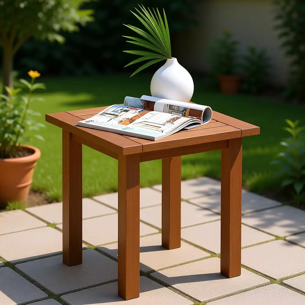 Приставной столик для патио из натурального дерева, уличная мебель Tioman
Приставной столик для патио из натурального дерева, уличная мебель Tioman