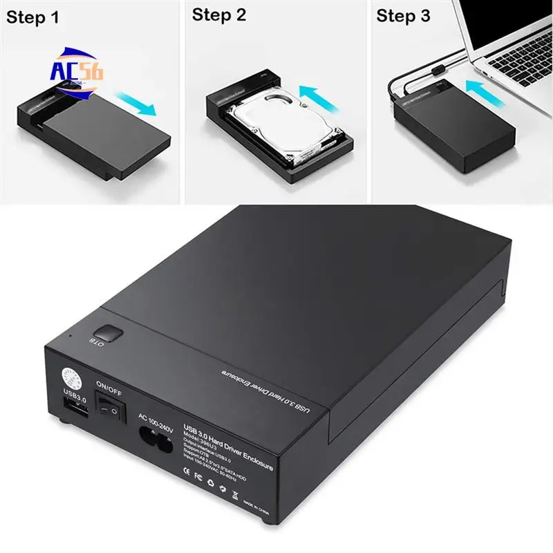 AC56-USB 3.0 3.5In SATA Hard Drive Disk External Enclosure SSD HDD Disk Case Support 16TB Drives OTB One Touch Backup-US Plug Du
AC56-USB 3.0 3.5In SATA Hard Drive Disk External Enclosure SSD HDD Disk Case Support 16TB Drives OTB One Touch Backup-US Plug Du