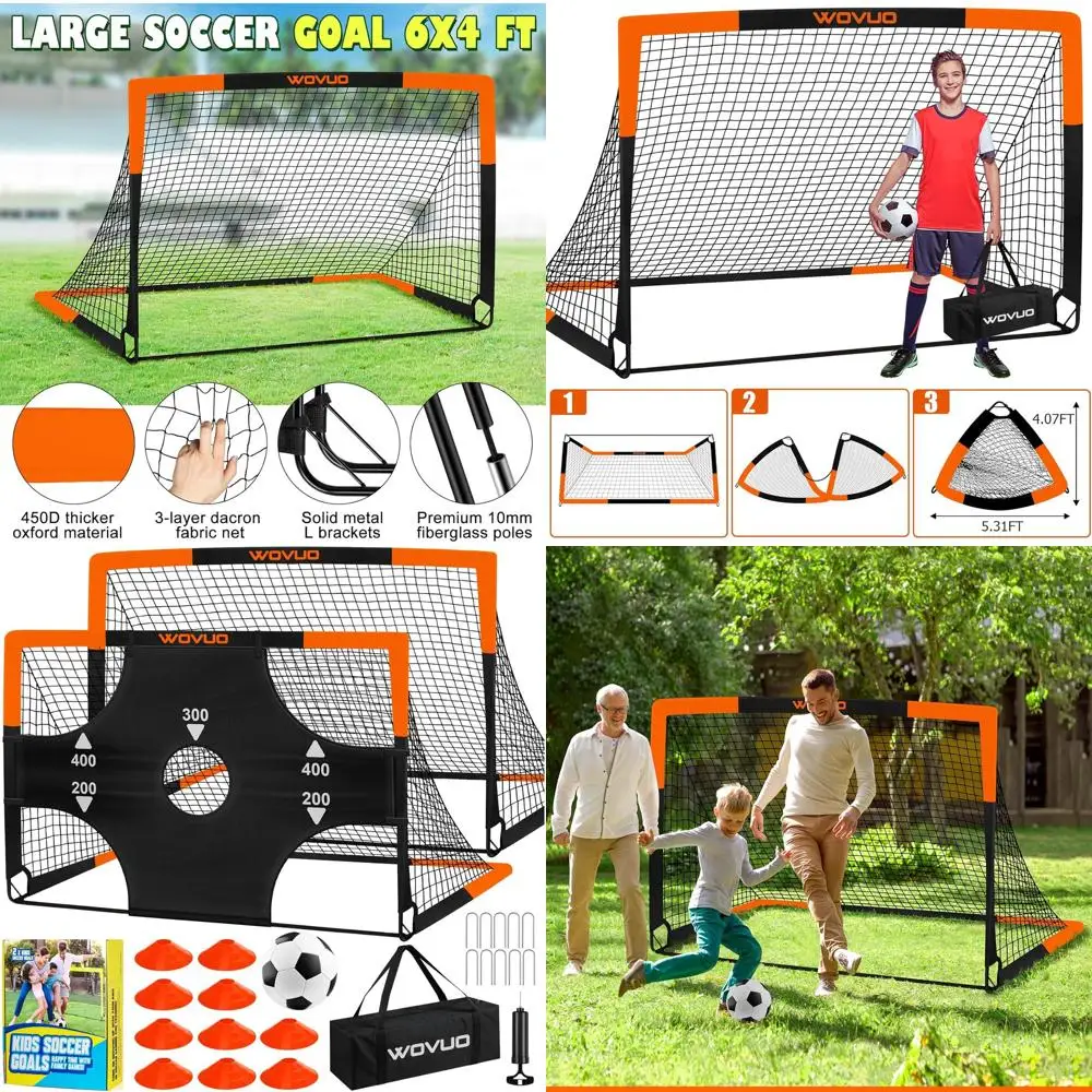 Portable Soccer Goals for Kids, Ages 3-14, with Training Equipment, Soccer Target, Ball, Cones, and Net for Outdoor Play
Portable Soccer Goals for Kids, Ages 3-14, with Training Equipment, Soccer Target, Ball, Cones, and Net for Outdoor Play