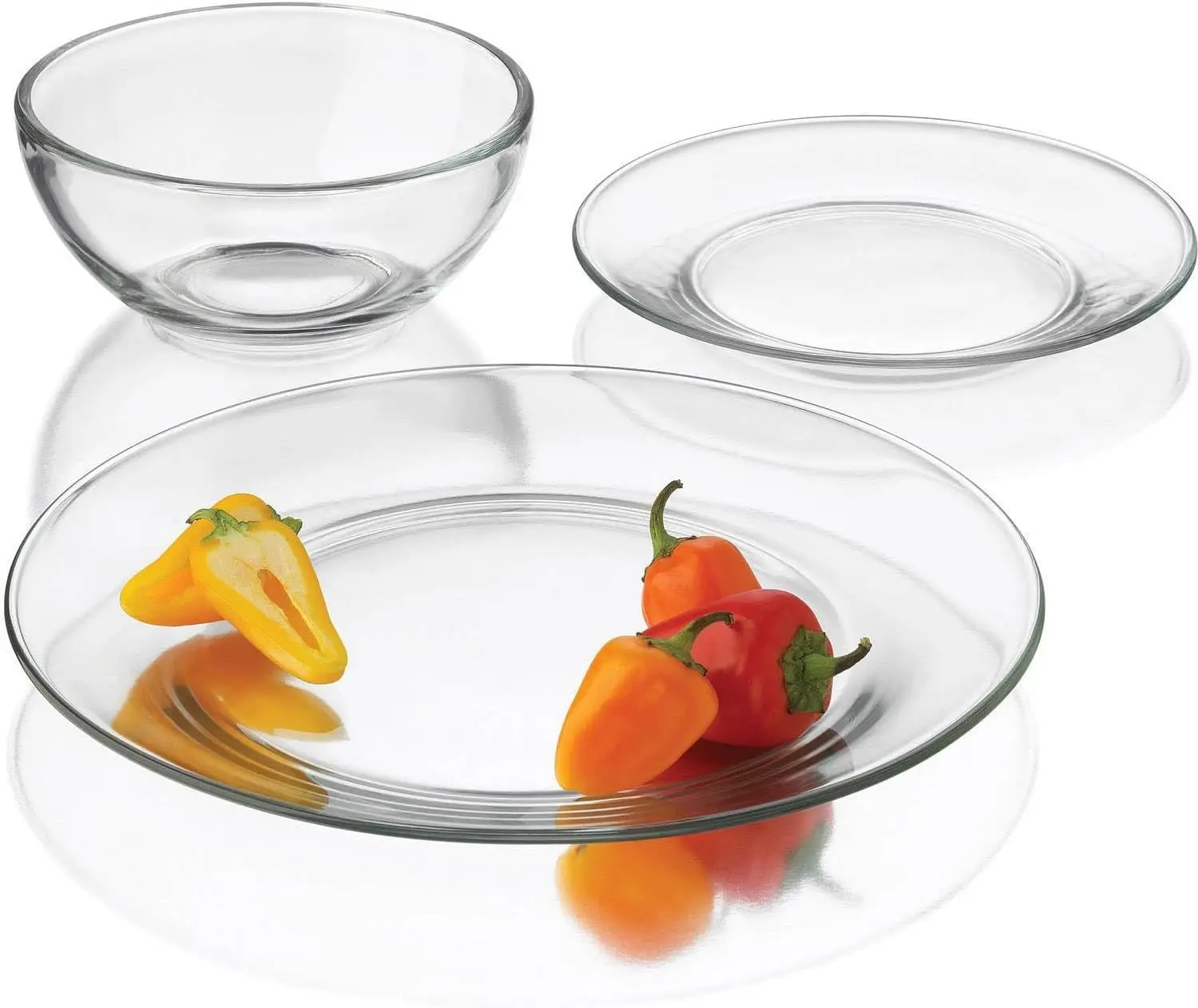 Набор круглых стеклянных посуды из 12 предметов, штабелируемые тарелки и миски для повседневного использования и собраний
Набор круглых стеклянных посуды из 12 предметов, штабелируемые тарелки и миски для повседневного использования и собраний