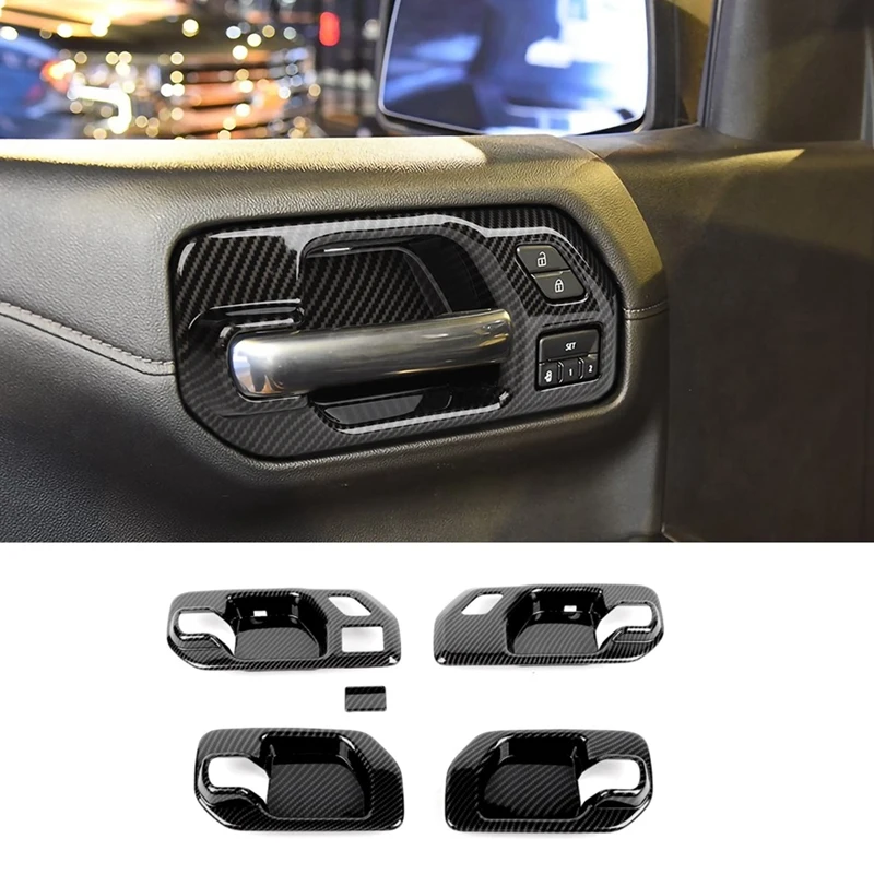 5 Piece Car Door Handle Bowl Cover Trim Accessories Carbon Fiber Pattern For Chevy Silverado 1500 GMC Sierra 1500 2019-2022
5 Piece Car Door Handle Bowl Cover Trim Accessories Carbon Fiber Pattern For Chevy Silverado 1500 GMC Sierra 1500 2019-2022