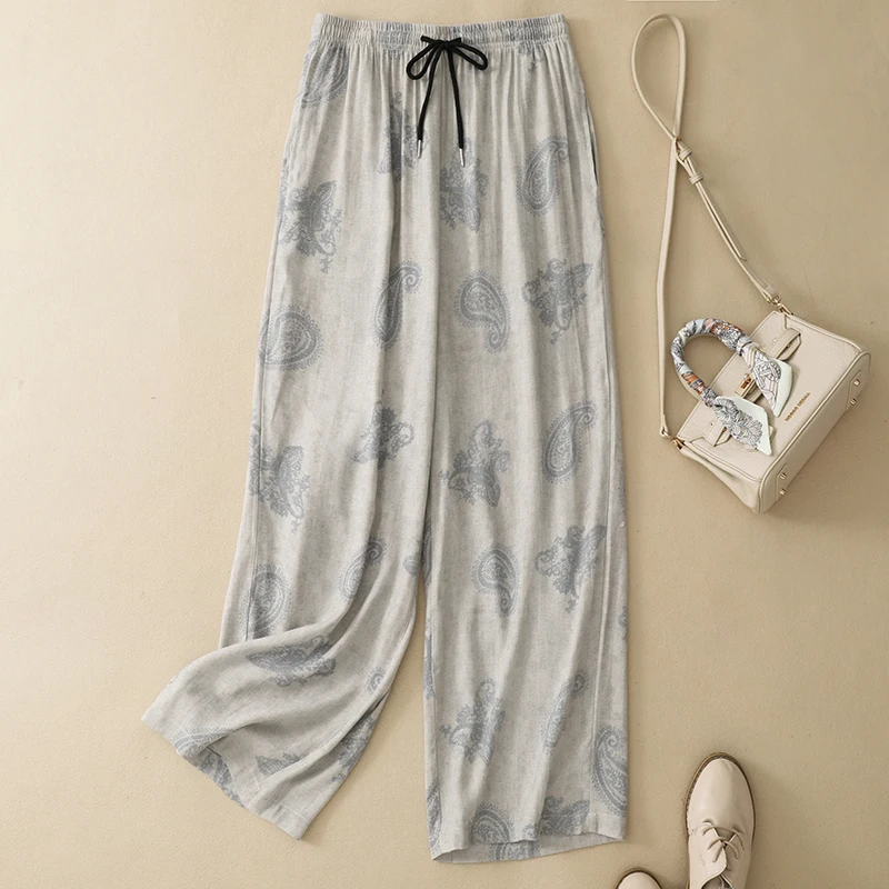 Summer Casual Cotton Linen Wide Leg Pants Women Loose Lazy Versatile Elastic Waist Slimming Long Pants Drawstring
Summer Casual Cotton Linen Wide Leg Pants Women Loose Lazy Versatile Elastic Waist Slimming Long Pants Drawstring