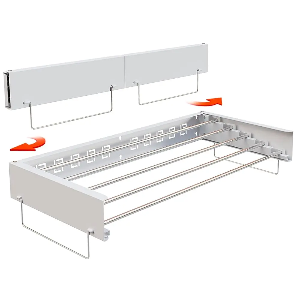 Free ShippingWall Mounted Hidden Clothes Drying Rack - Pull-Out Laundry Organizer with 5 Stainless Steel Rods - Collapsible & Fo
Free ShippingWall Mounted Hidden Clothes Drying Rack - Pull-Out Laundry Organizer with 5 Stainless Steel Rods - Collapsible & Fo