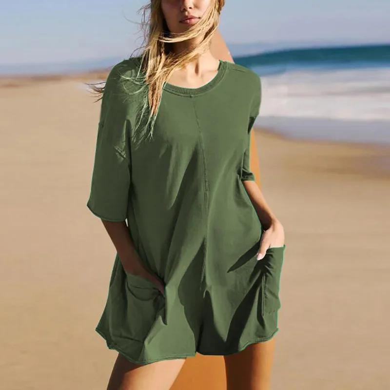 Fashion Women Summer Jumpsuit Women Casual O Neck Short Jumpsuits For Women Elegant Solid Pocket Rompers Playsuit 2024
Fashion Women Summer Jumpsuit Women Casual O Neck Short Jumpsuits For Women Elegant Solid Pocket Rompers Playsuit 2024