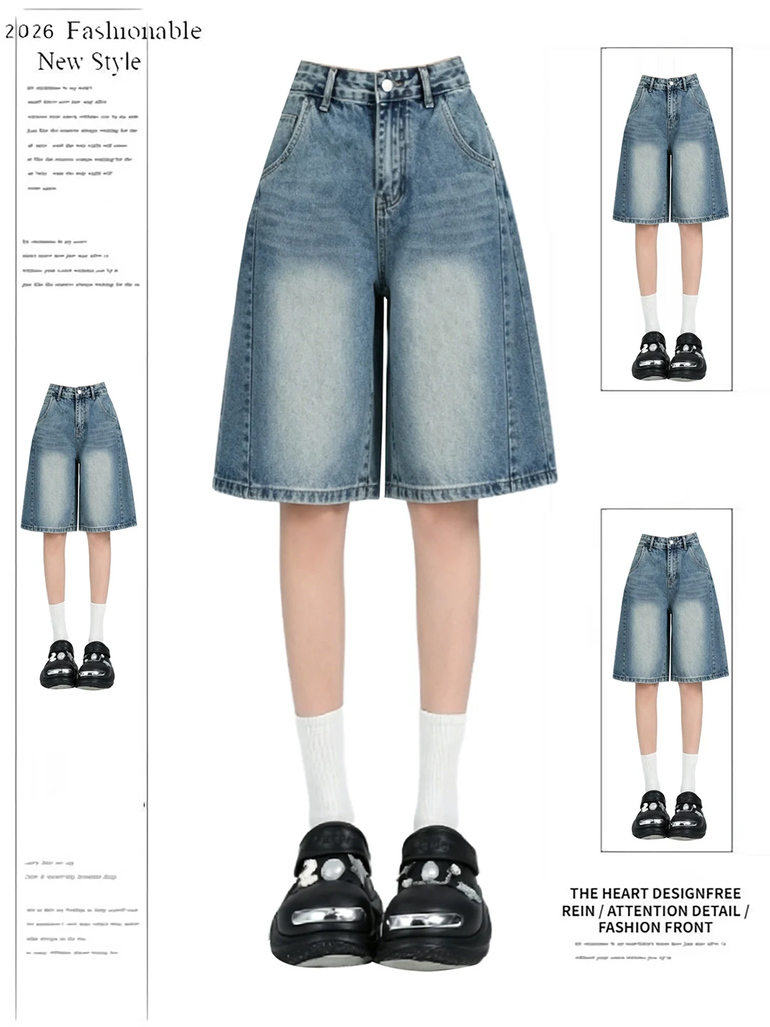 Retro American Washed Denim Shorts Women's Summer New Loose Wide Leg Casual Versatile Shorts High Waist Wide Leg Medium Pants
Retro American Washed Denim Shorts Women's Summer New Loose Wide Leg Casual Versatile Shorts High Waist Wide Leg Medium Pants