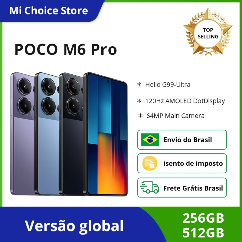 Global Version POCO M6 Pro Smartphone FHD AMOLED DotDisplay Helio G99-Ultra Octa-core 67W Turbo Charging Enviado do Brasil
Global Version POCO M6 Pro Smartphone FHD AMOLED DotDisplay Helio G99-Ultra Octa-core 67W Turbo Charging Enviado do Brasil