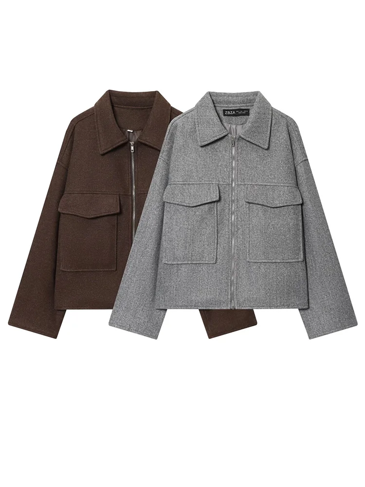 HH Women Fashion Turn-down Collar Long Sleeves High Street Woolen Coat Female Elegant Zipper Big Pockets Decorate Casual Jacket
HH Women Fashion Turn-down Collar Long Sleeves High Street Woolen Coat Female Elegant Zipper Big Pockets Decorate Casual Jacket