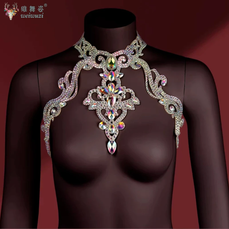 Belly Dance Performance Accessories Women Luxury Rhinestones Necklace Latin Dance Modern Dancing Competition Handmade Accessory
Belly Dance Performance Accessories Women Luxury Rhinestones Necklace Latin Dance Modern Dancing Competition Handmade Accessory