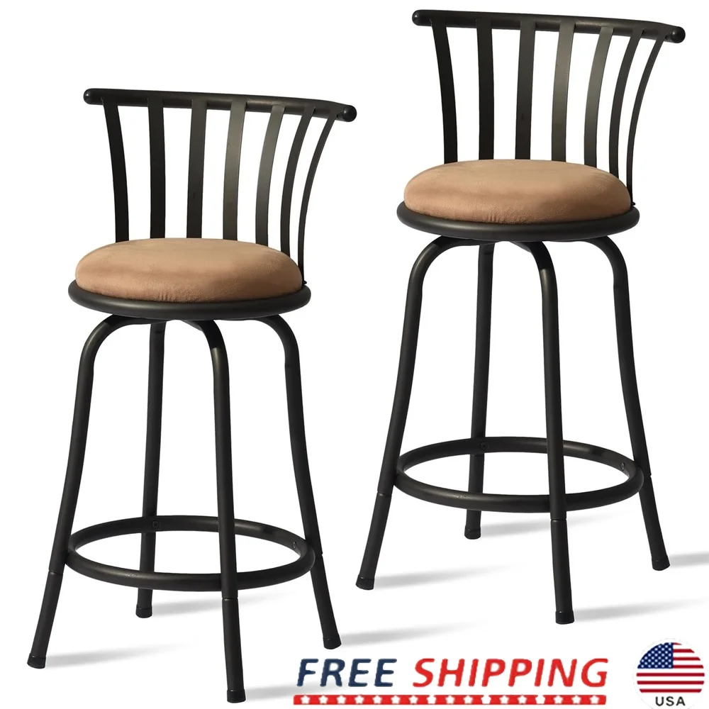 Adjustable Swivel Bar Stools Set of 2 Cushioned Seat 360 Degree Rotation Metal Frame Ergonomic Backrest Footrest Kitchen Dining
Adjustable Swivel Bar Stools Set of 2 Cushioned Seat 360 Degree Rotation Metal Frame Ergonomic Backrest Footrest Kitchen Dining