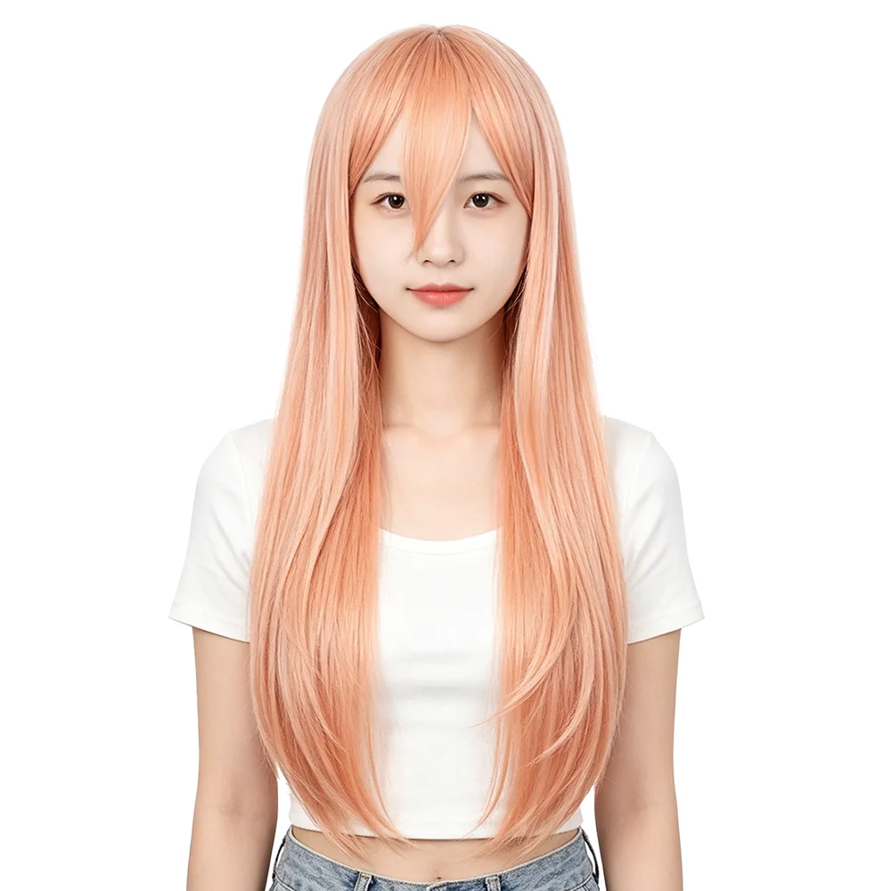 95cm Long Straight Peach Pink Cosplay Wig Heat Resistant Synthetic Wig with Oblique Bangs For Women Comic Con Daily Wear Party
95cm Long Straight Peach Pink Cosplay Wig Heat Resistant Synthetic Wig with Oblique Bangs For Women Comic Con Daily Wear Party