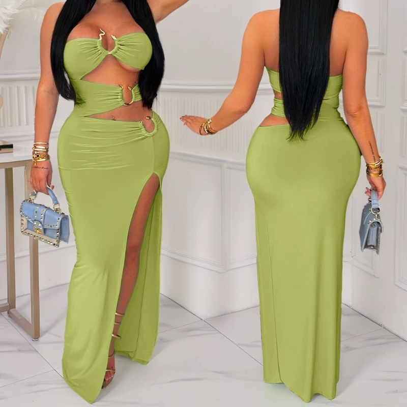 2026 Spring Summer Elegant Sleeveless Floor-Length Long Women Dress Hollow Out Birthday Night Party Evening Sexy Split Dresses
2026 Spring Summer Elegant Sleeveless Floor-Length Long Women Dress Hollow Out Birthday Night Party Evening Sexy Split Dresses