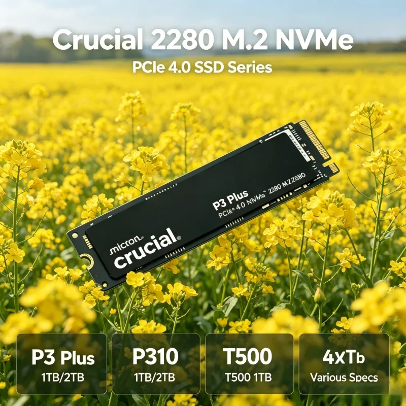 M.2 2280 PCIe 4.0 NVMe SSDs 1TB/2TB Capacity Crucial P3 Plus P310 & T500 OEM internal storage for daily desktop and laptop use
M.2 2280 PCIe 4.0 NVMe SSDs 1TB/2TB Capacity Crucial P3 Plus P310 & T500 OEM internal storage for daily desktop and laptop use