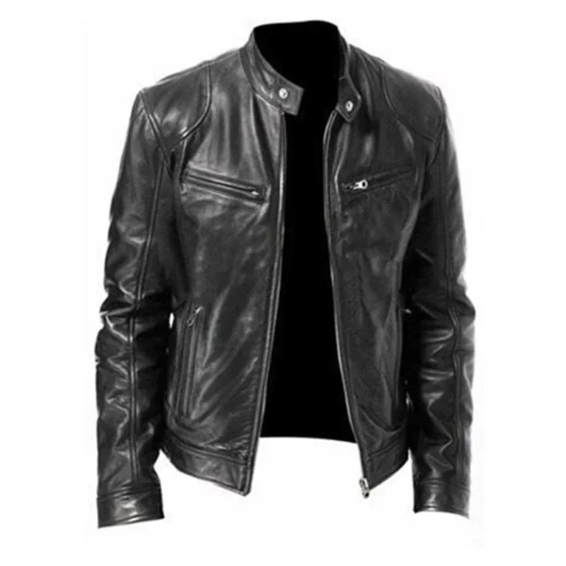 Winter Business Mens Leather Jacket Autumn Gentleman Warm Zipper Cardigan Pocket PU Leather Jacket Stand Collar Slim Coat
Winter Business Mens Leather Jacket Autumn Gentleman Warm Zipper Cardigan Pocket PU Leather Jacket Stand Collar Slim Coat