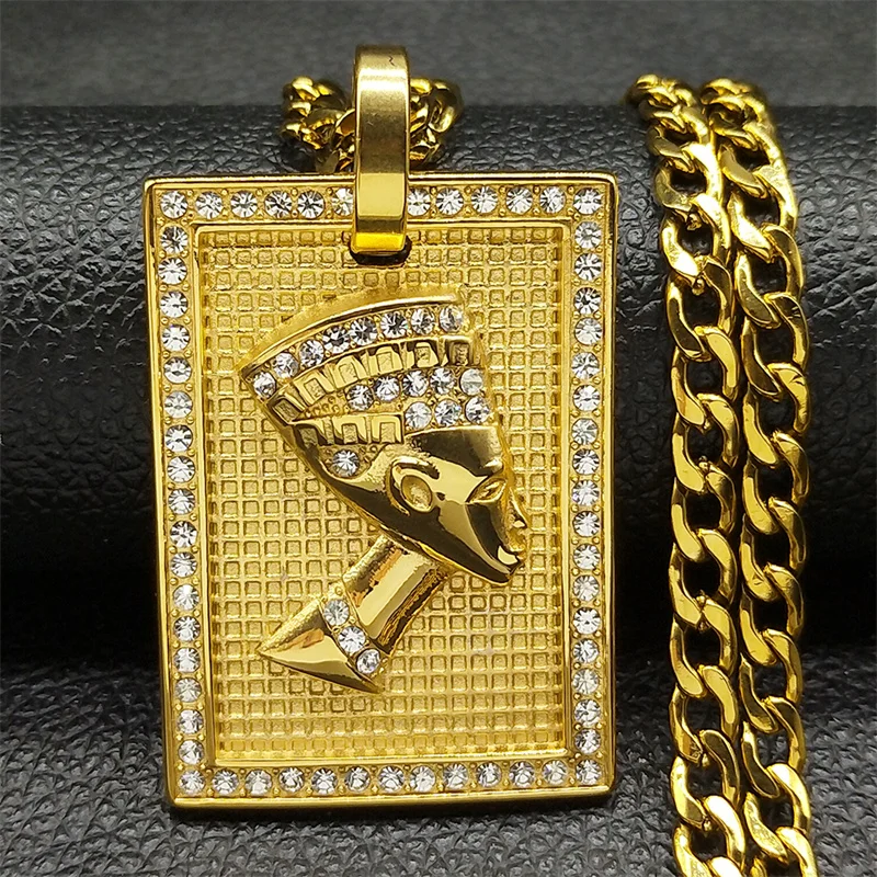 Geometric Egyptian Pharaoh Rhinestone Pendant Necklace For Men Stainless Steel Gold Color Queen Of Egypt Hip Hop Jewelry 7619-1
Geometric Egyptian Pharaoh Rhinestone Pendant Necklace For Men Stainless Steel Gold Color Queen Of Egypt Hip Hop Jewelry 7619-1