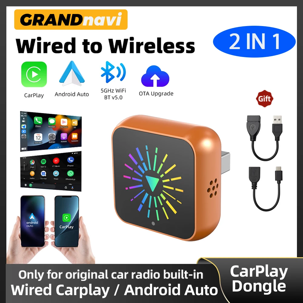 2in1 Wired To Wireless CarPlay Adapter Android Auto Dongle Smart Box High Quality Luxury Car Accessories Intelligent System
2in1 Wired To Wireless CarPlay Adapter Android Auto Dongle Smart Box High Quality Luxury Car Accessories Intelligent System