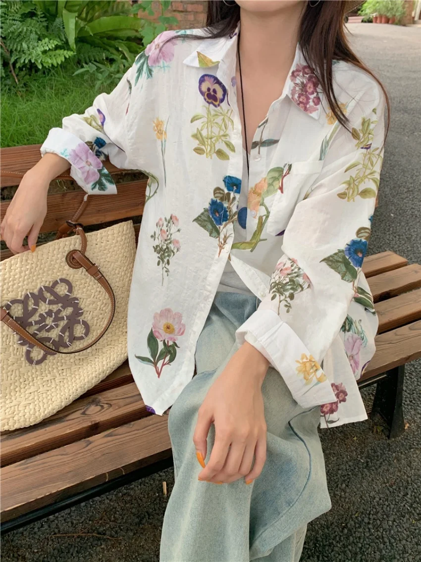 Alien Kitty Summer Camping Shirts Women Sunscreen Printed Florals 2025 Casual OL Chic New Full Sleeve Daily Holiday Mujer 
Alien Kitty Summer Camping Shirts Women Sunscreen Printed Florals 2025 Casual OL Chic New Full Sleeve Daily Holiday Mujer