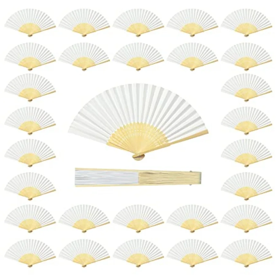 Coucoland 100 Pcs White Bamboo Folding Handheld Fan Hand Fan for Wedding Home Decoration Party Favors Bridal Dancing Party
Coucoland 100 Pcs White Bamboo Folding Handheld Fan Hand Fan for Wedding Home Decoration Party Favors Bridal Dancing Party