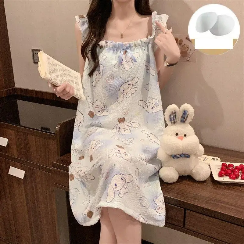 Летние пижамы Sanrio Cinnamoroll, милое ночное платье без рукавов, свободное повседневное удобное дышащее платье с героями мультфильмов, элитные подарки
Летние пижамы Sanrio Cinnamoroll, милое ночное платье без рукавов, свободное повседневное удобное дышащее платье с героями мультфильмов, элитные подарки