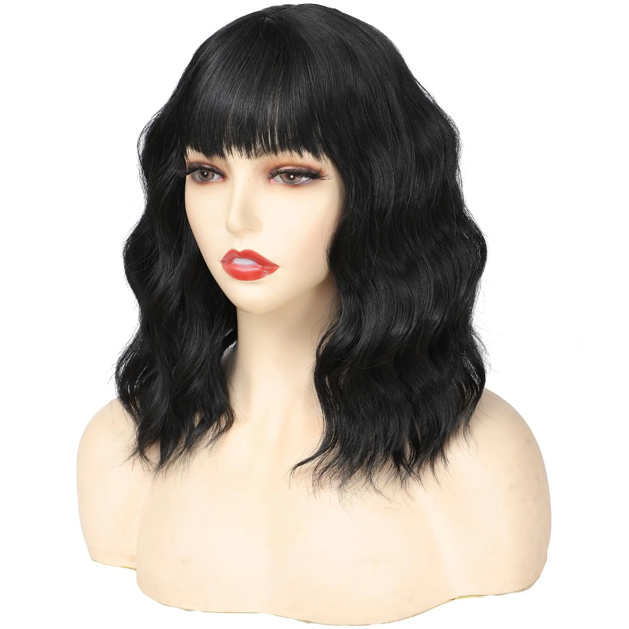Wig with Bangs Black Wigs for Women Short Wavy Wig Shoulder Length Curly Bob Synthetic Heat Resistant Fiber for Daily Party Use
Wig with Bangs Black Wigs for Women Short Wavy Wig Shoulder Length Curly Bob Synthetic Heat Resistant Fiber for Daily Party Use
