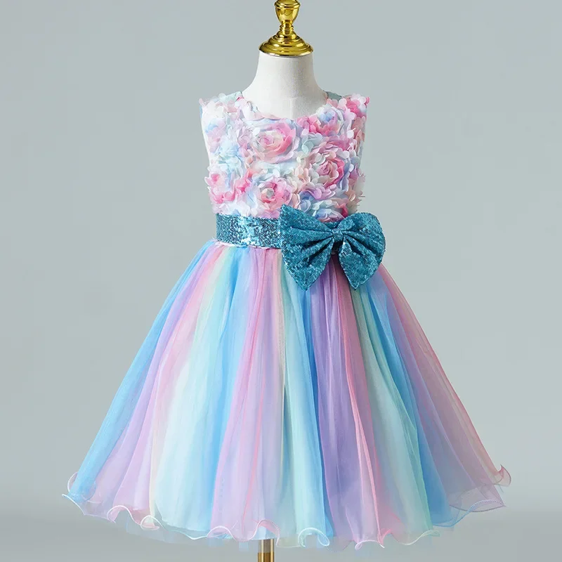 Girls' Summer Sleeveless Princess Short Flower Mesh Puff Host Flower Girl Performance Dance Dress
Girls' Summer Sleeveless Princess Short Flower Mesh Puff Host Flower Girl Performance Dance Dress