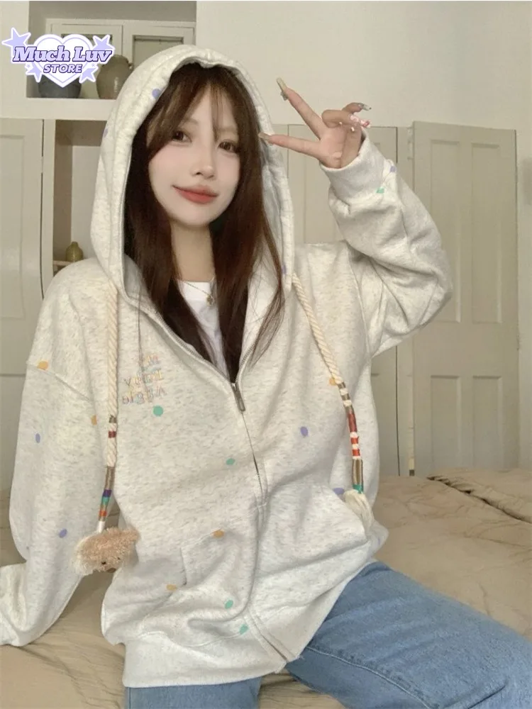 Embroidery Colorful Polka Dot Hooded Sweatshirt for Men and Women Spring and Autumn Fashion Trend Casual Comfy Couple Top Coat
Embroidery Colorful Polka Dot Hooded Sweatshirt for Men and Women Spring and Autumn Fashion Trend Casual Comfy Couple Top Coat