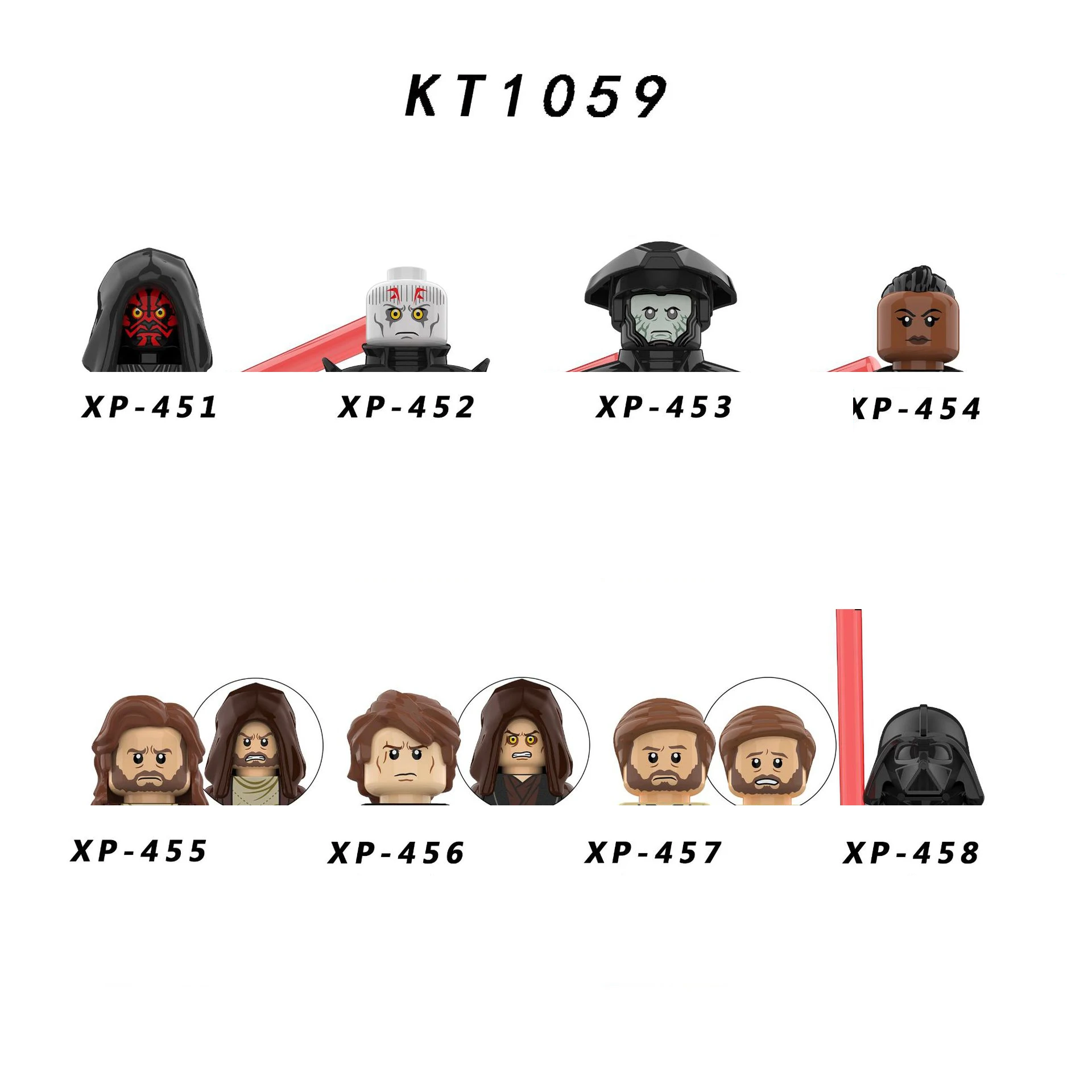 KT1059 Building Blocks 8 pcs/set Darth Maul XP451 XP452 XP453 anakin Brick Figure XP456 XP457 XP458 mini Assembly Toys
KT1059 Building Blocks 8 pcs/set Darth Maul XP451 XP452 XP453 anakin Brick Figure XP456 XP457 XP458 mini Assembly Toys