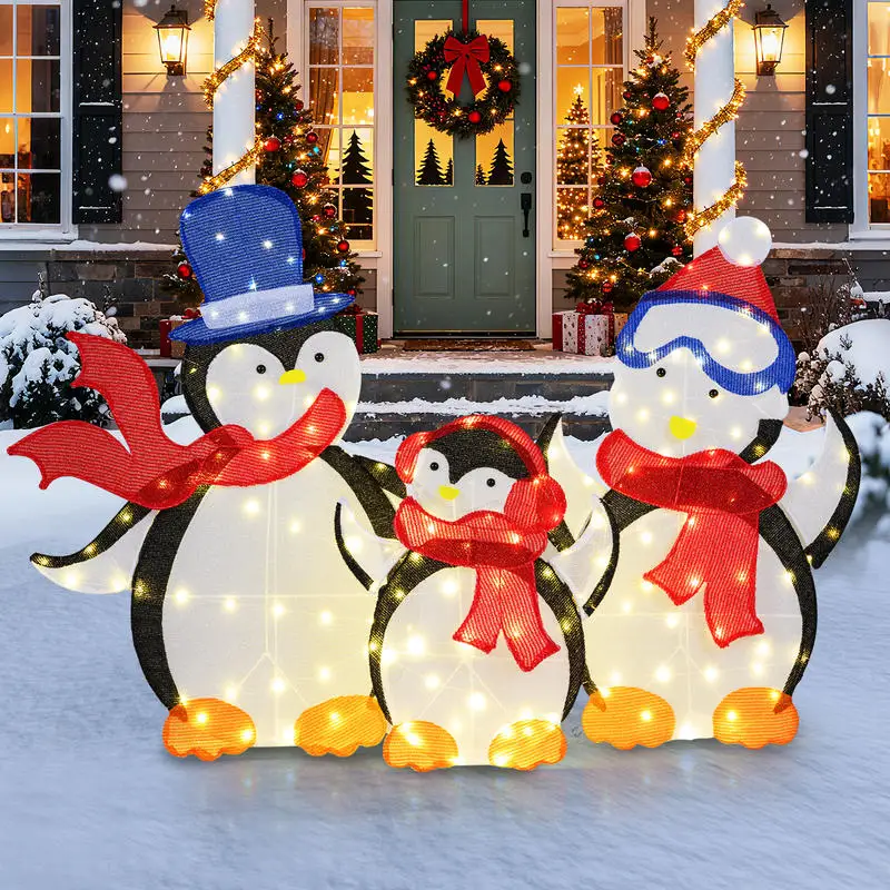 3-Piece 2D Lighted Penguin Family Christmas Decoration with 160 LED Lights
3-Piece 2D Lighted Penguin Family Christmas Decoration with 160 LED Lights