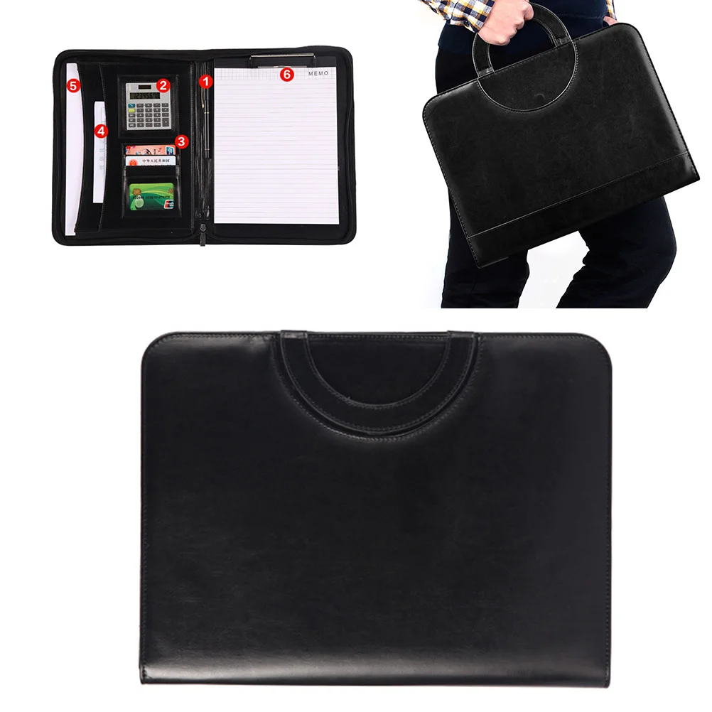 A4 Pu Zipper Portfolio Multifunctional Office Business Organizer With Calculator Pen Loops Accessory Pockets
A4 Pu Zipper Portfolio Multifunctional Office Business Organizer With Calculator Pen Loops Accessory Pockets