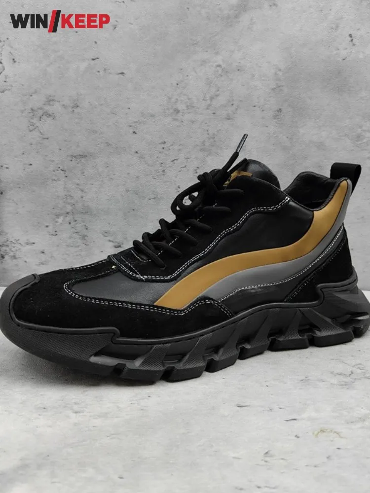 New Mens Running Shoes Lace Up Round Toe Thick Bottom Breathable Outdoor Mixed Colors Sneakers Male Jogging Trainers Sport Shoes
New Mens Running Shoes Lace Up Round Toe Thick Bottom Breathable Outdoor Mixed Colors Sneakers Male Jogging Trainers Sport Shoes