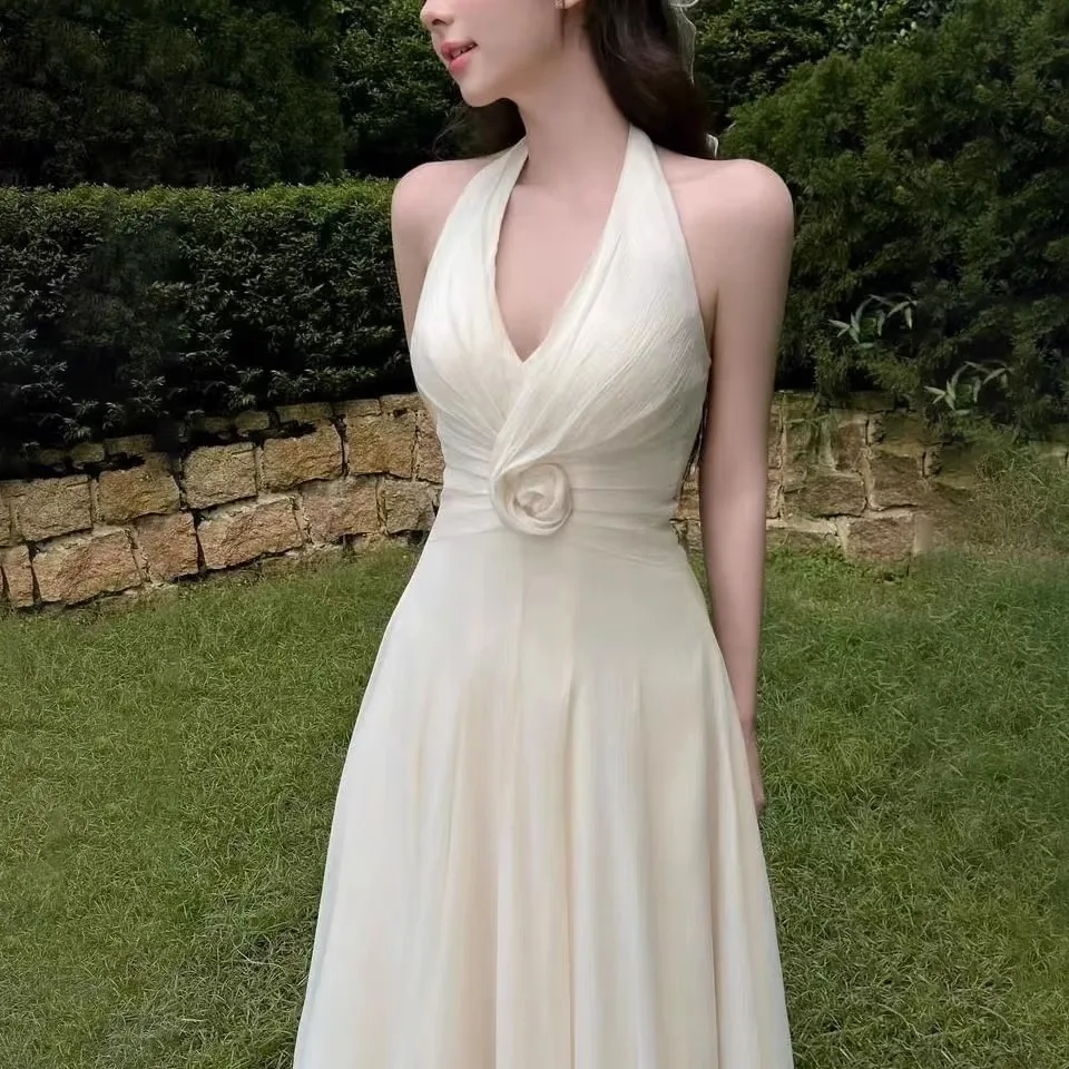 Sexy Sleeveless Backless V-neck Maxi Dresses Luxury 2025 Summer Holiday Dress Women's Flower High Waist Party Dress Vestidos
Sexy Sleeveless Backless V-neck Maxi Dresses Luxury 2025 Summer Holiday Dress Women's Flower High Waist Party Dress Vestidos