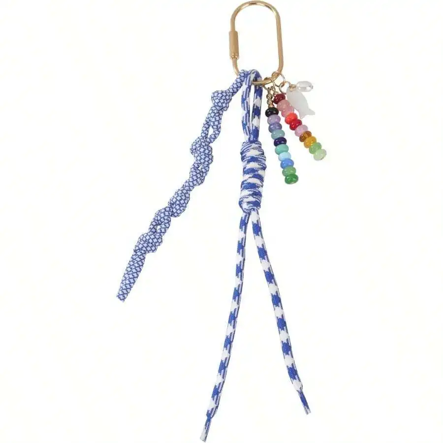 Colorful Beads Braided Blue Paracord Rope with Fish-Shaped Bag Keychain Charm
Colorful Beads Braided Blue Paracord Rope with Fish-Shaped Bag Keychain Charm