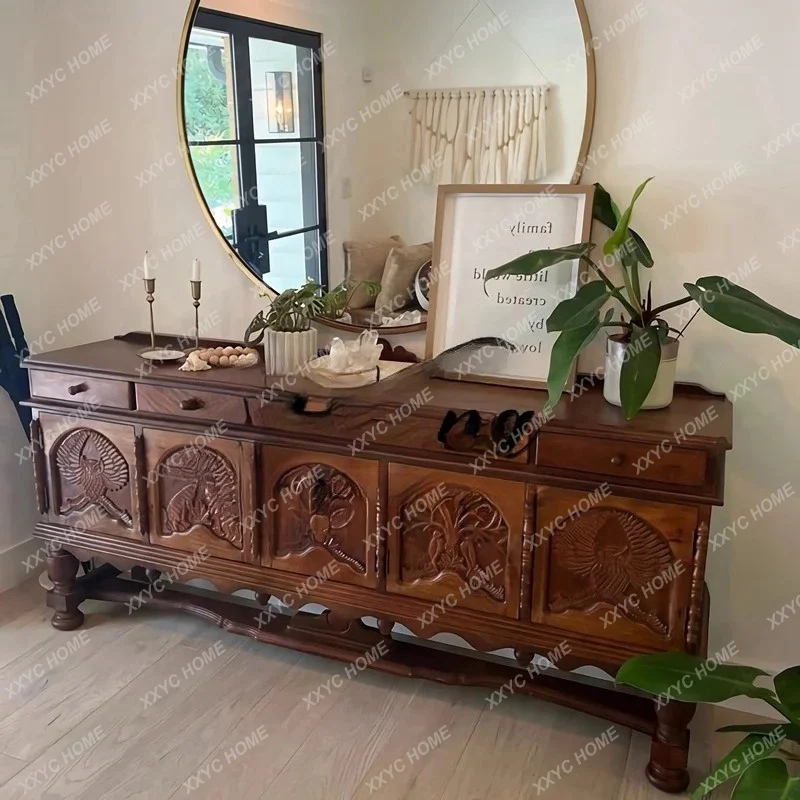 Hh2cc retro dining side cabinet solid wood carving flower living room locker
Hh2cc retro dining side cabinet solid wood carving flower living room locker