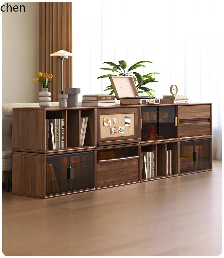 HXL Modular Combination Cabinet Black Walnut Floor Shelf Storage Storage Short Bookcase
HXL Modular Combination Cabinet Black Walnut Floor Shelf Storage Storage Short Bookcase