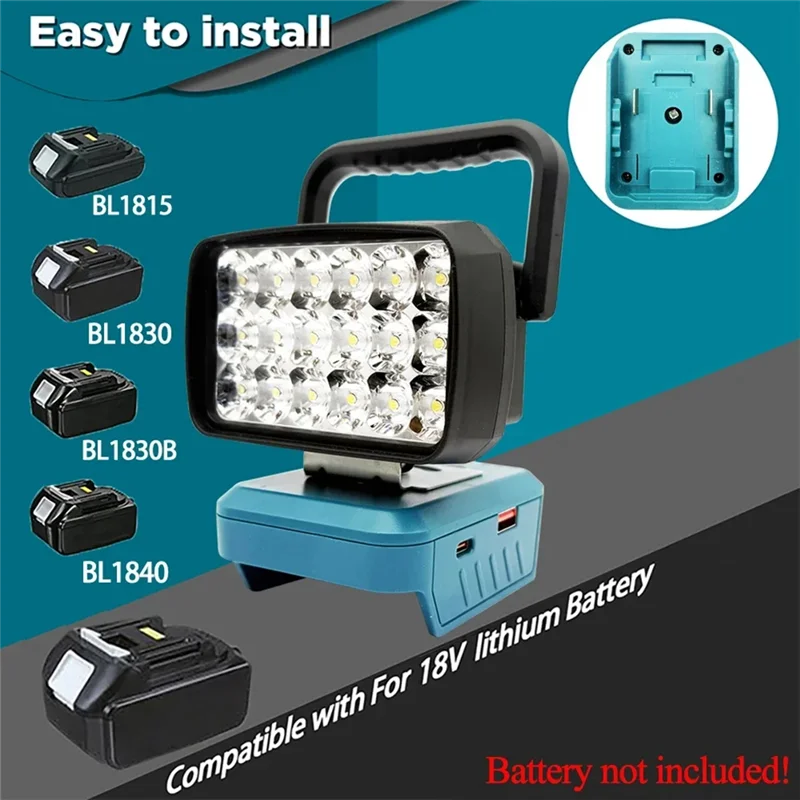 ABPR-18 Beads Portable Lanterns Spotlight Torch LED Work Light Lamp For 18V Li- Battery BL1830 BL1840 BL1815 BL1845
ABPR-18 Beads Portable Lanterns Spotlight Torch LED Work Light Lamp For 18V Li- Battery BL1830 BL1840 BL1815 BL1845