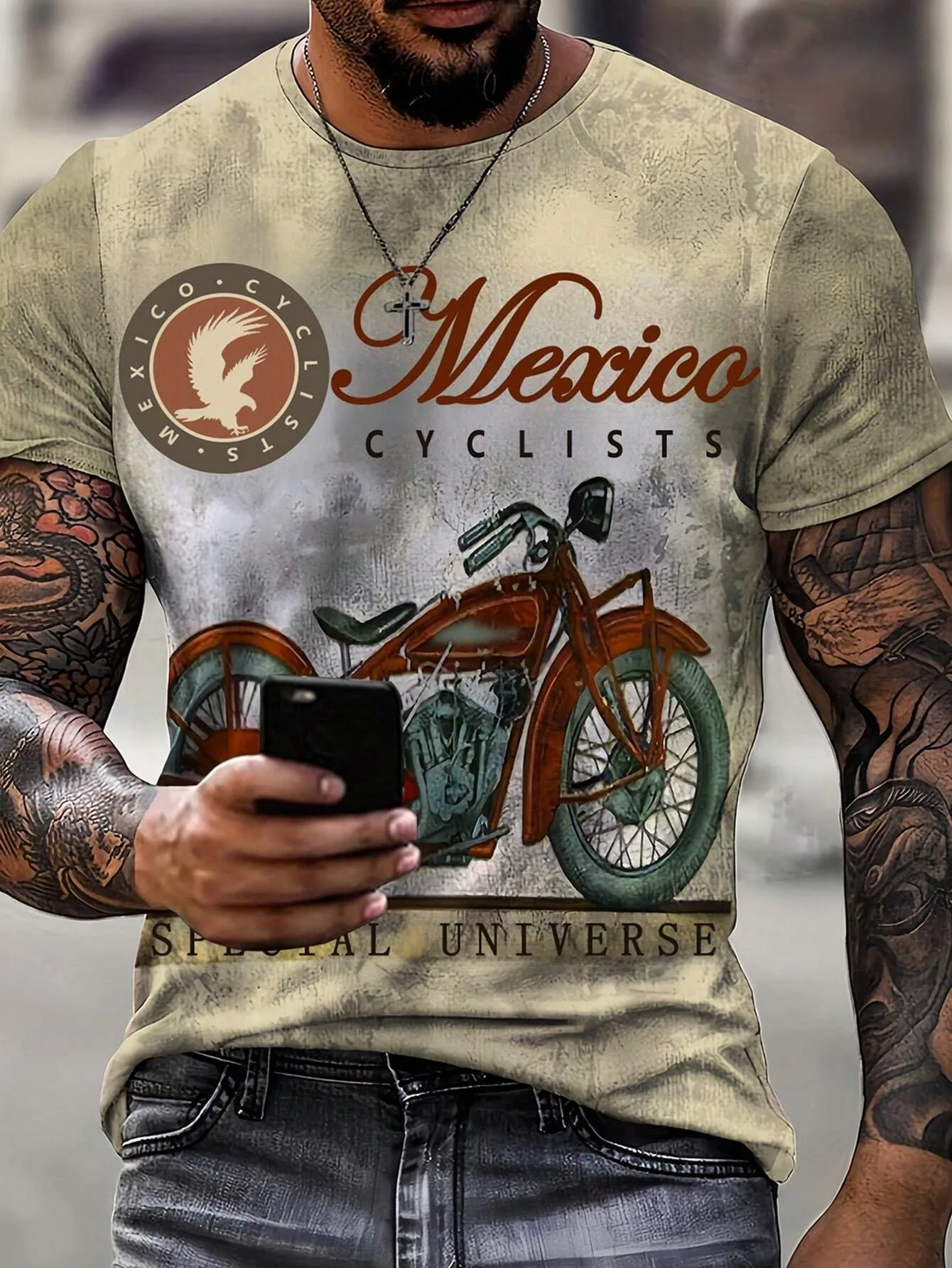 3D Retro Men's Motorcycle Printed Breathable Shirt Street Retro Fashion Casual T-shirt Loose Oversize Sweat-absorbing Sports Top
3D Retro Men's Motorcycle Printed Breathable Shirt Street Retro Fashion Casual T-shirt Loose Oversize Sweat-absorbing Sports Top